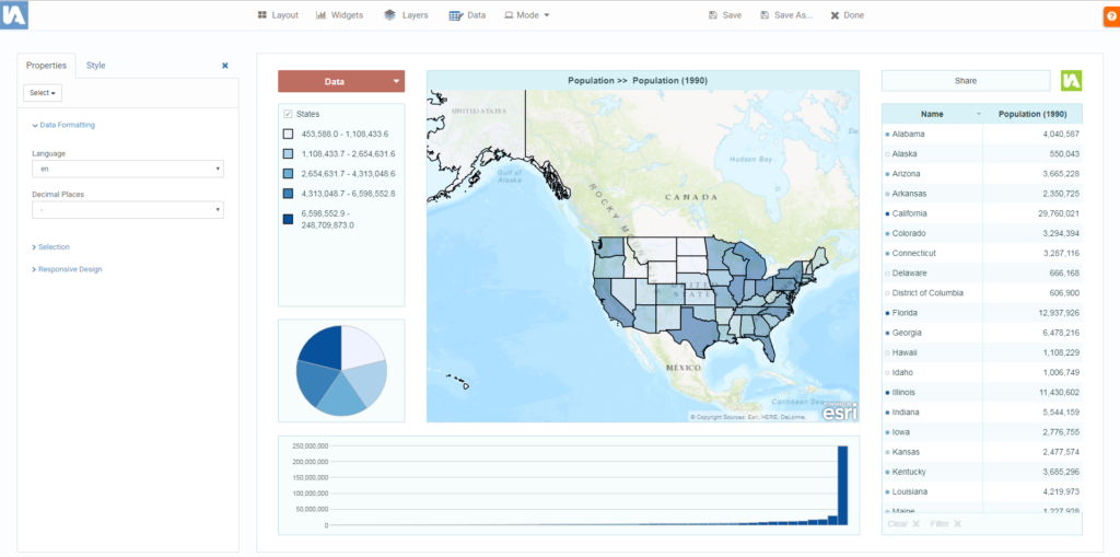 The Dashboard Editor screen – Dashboard Builder AGOL Help