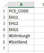 CSV feature ID field with comparison areas