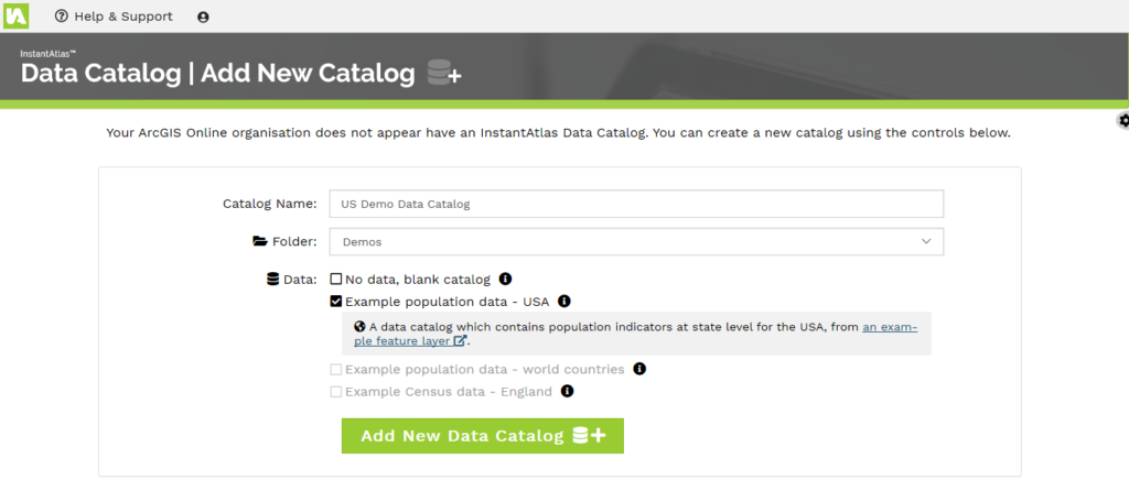 Data Catalog – InstantAtlas Help